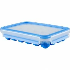 Schlussverkauf 🛒 Frischhaltedosen Emsa CLIP & CLOSE Eiswürfelbox, Eiswürfelbereiter (transparent/blau, Für 24 Eiswürfel) ⭐