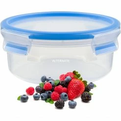 Neu 🌟 Frischhaltedosen Emsa CLIP & CLOSE Frischhaltedose 0,85 Liter (transparent/blau, Rund, Ø 16,7cm) 🔥