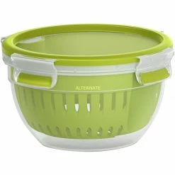 Brandneu ⭐ Frischhaltedosen Emsa CLIP & GO Fruit Bowl 1,1 Liter, Lunch-Box (hellgrün/transparent, Mit Siebeinsatz) 😉