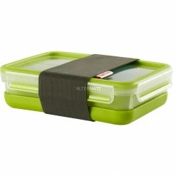 Auslauf 🤩 Frischhaltedosen Emsa CLIP & GO Lunch-Box 1,2 Liter (hellgrün/transparent, Mit Separatem Teller, 3 Einsätzen) 😍