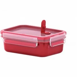 Aktion 🔔 Zubehör Für Backofen Emsa CLIP & MICRO Mikrowellendose 0,55 Liter (rot, Rechteckig, Mit Deckel) 🤩