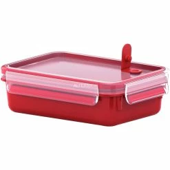 Am billigsten ⭐ Zubehör Für Backofen Emsa CLIP & MICRO Mikrowellendose 1,0 Liter (rot, Rechteckig, Mit Deckel) 😀