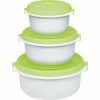Bestpreis ⭐ Zubehör Für Backofen Emsa MICRO FAMILY Mikrowellentopf, Starterset 3-teilig, Dose (weiß/grün, 3 Töpfe, 3 Deckel) 🔔