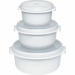Budget 🌟 Zubehör Für Backofen Emsa MICRO FAMILY Mikrowellentopf, Starterset 3-teilig, Dose (weiß, 3 Töpfe, 3 Deckel) 🌟