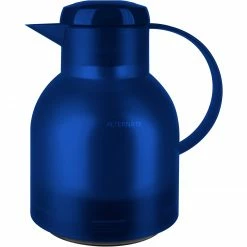 Billig 💯 Kannen Emsa SAMBA Isolierkanne, 1 Liter (blau/transparent, QUICK PRESS Verschluss) ⌛