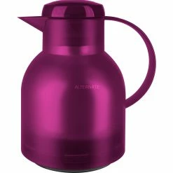 Neu 🎁 Kannen Emsa SAMBA Isolierkanne, 1 Liter (himbeere/transparent, QUICK PRESS Verschluss) ✔️