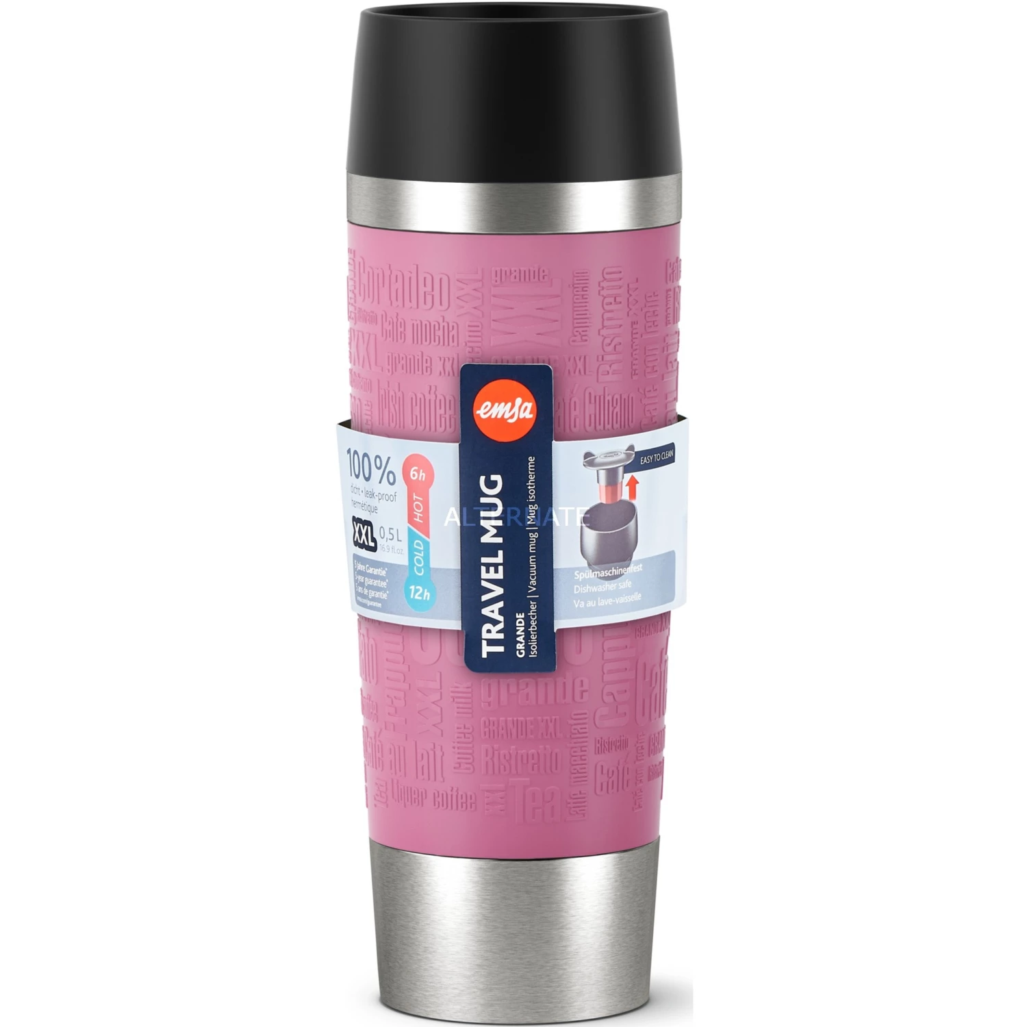 Schlussverkauf 🤩 Tassen Emsa TRAVEL MUG Classic Grande Thermobecher (rosa/edelstahl, 0,5 Liter) 🤩 5 Schlussverkauf 🤩 Tassen Emsa TRAVEL MUG Classic Grande Thermobecher (rosa/edelstahl, 0,5 Liter) 🤩 – Bild 3