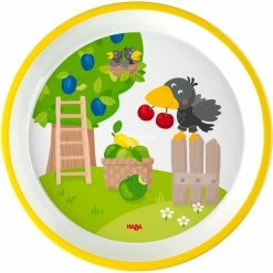 Aktion 😍 Teller HABA Geschenk-Set Melamingeschirr Obstgarten (weiß/hellgrün, 3-teilig) ⌛ -Geschirr Verkäufe HABA Geschenk Set Melamingeschirr Obstgarten@@1731861 3